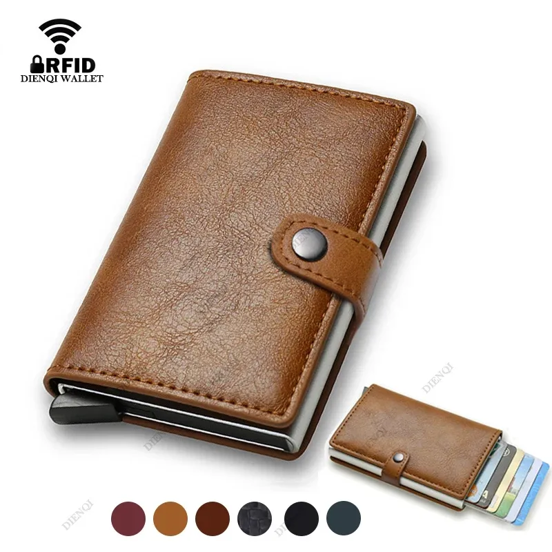 Carbon Fiber Kreditkarte Halter Brieftasche Männer Rfid Smart Metall Dünne Dünne Pop Up Minimalistischen Brieftasche Kleine Schwarze Geldbörse Metall Brieftasche