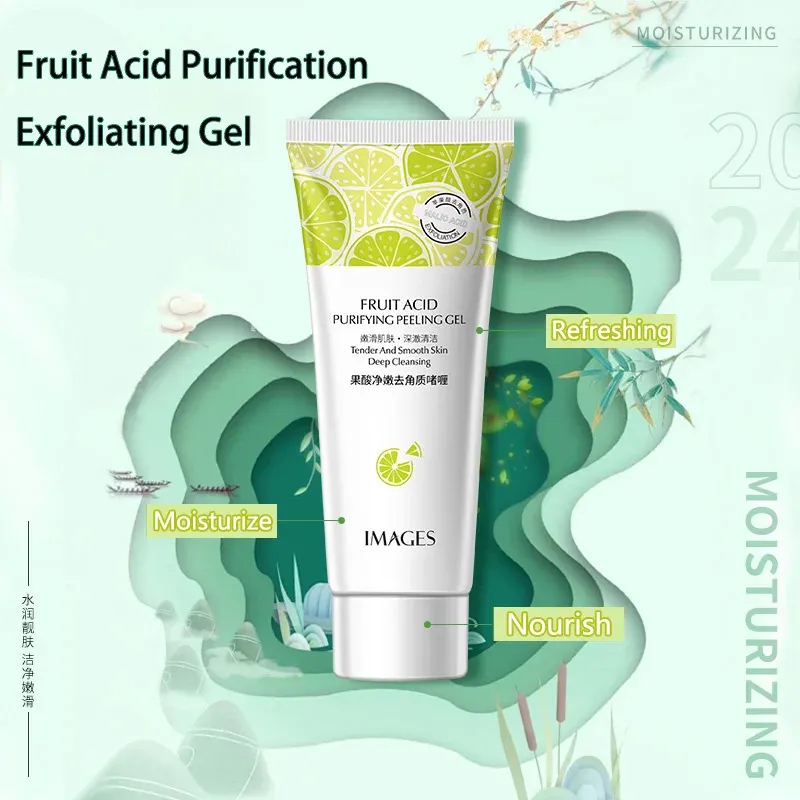 Natürliche Fruchtsäure Peeling Gel Gesichts Reinigung Peeling Creme Tiefen Sauber Feuchtigkeitsspendende Pflegende Sanfte Gesicht Reiniger Hautpflege