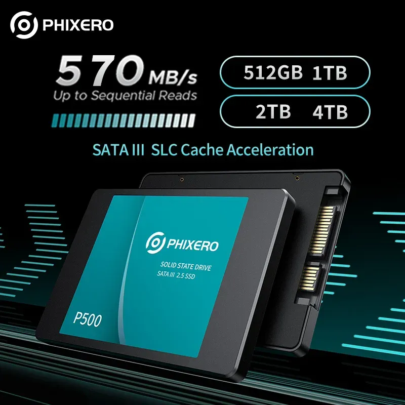 PHIXERO SSD HDD 2,5 Festplatte SSD 1 TB 2 TB 512 GB 128 GB 256 GB HD SATA 4 TB Festplatte Interne Festplatte für Laptop PC