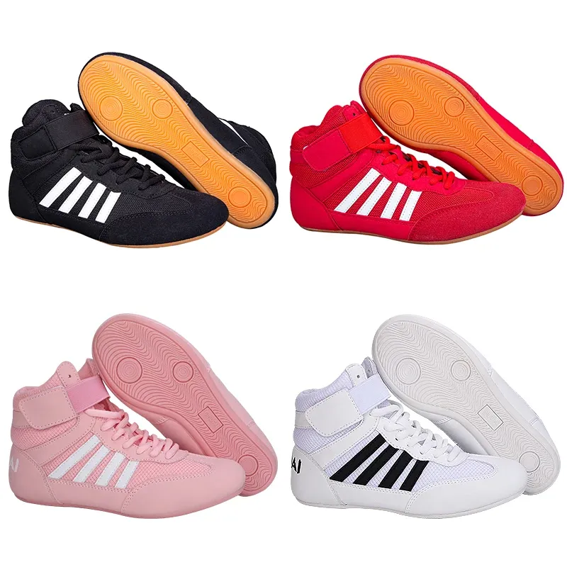 Boxen Wrestling Schuhe Kinder Erwachsene Training Männer Frauen Kampf Kampf Sanda High Top Schuhe Stiefel Kraft Gewichtheben Fitnessstudio