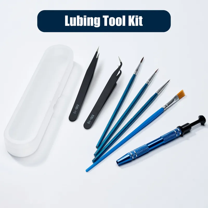Keebox Mechanische Tastatur DIY Zubehör Antistatische Pinzette Schmierbürste Aufbewahrungsbox Schalter Schmierwerkzeug Kit Schalterklemme