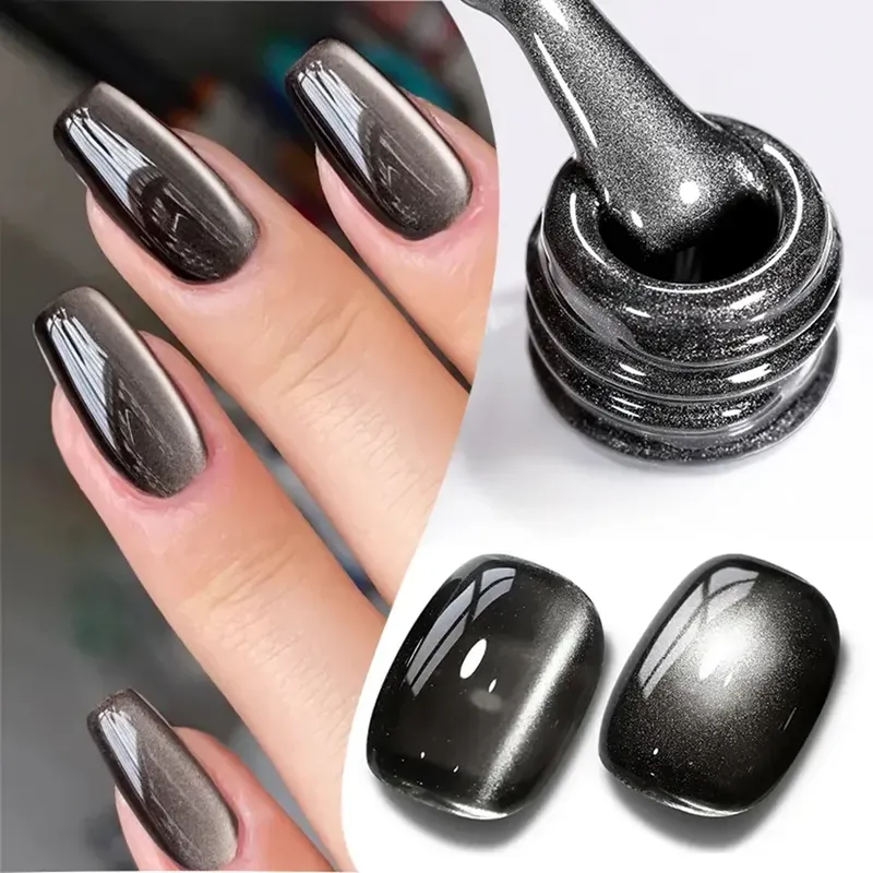 WS Schwarz Glas Katze Magnetische Gel Nagellack Punk Stil Nail art Maniküre Varnis Semi Permanent Gel für Winter Nagel Liefert