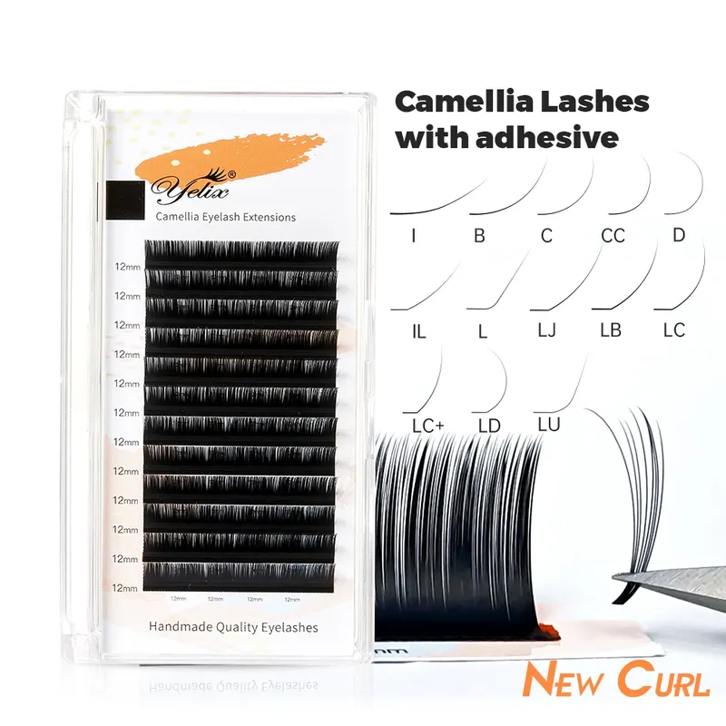 Yelix Camellia Wimpernverlängerung LB LJ Curl Selbstherstellende Fächer Volumen Wimpernverlängerung Camellia Blooming Wimpern Einzelwimpern