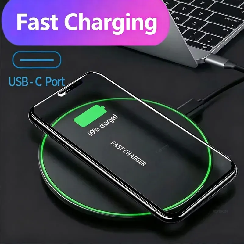 Schnelles kabelloses Ladegerät für iPhone 16 15 14 13 12 X Pro XS Max Samsung Xiaomi Huawei Smartphone, kabellose Ladestation - 4.78 EUR