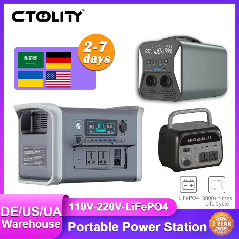 2400 W 1800 W 500 W tragbares Kraftwerk 1024 Wh 345 Wh Lifepo4-Batterie Leistungsstarke Powerbank Solargenerator Notstromversorgung