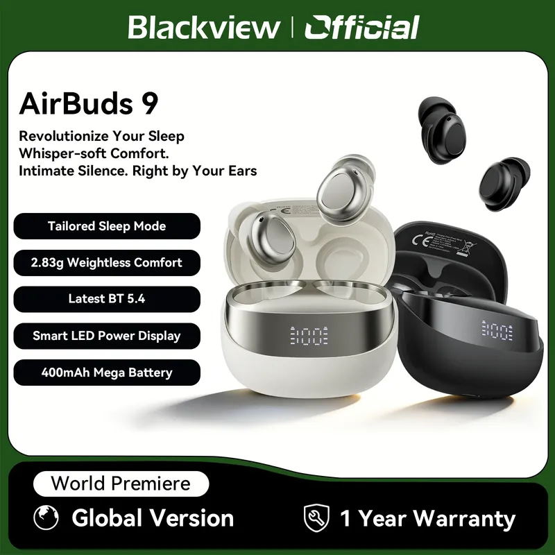 Blackview AirBuds 9 Headset TWS Drahtlose Kopfhörer Touch Control Kopfhörer mit Mikrofon 400 mAh Bluetooth 5.4 Heasets