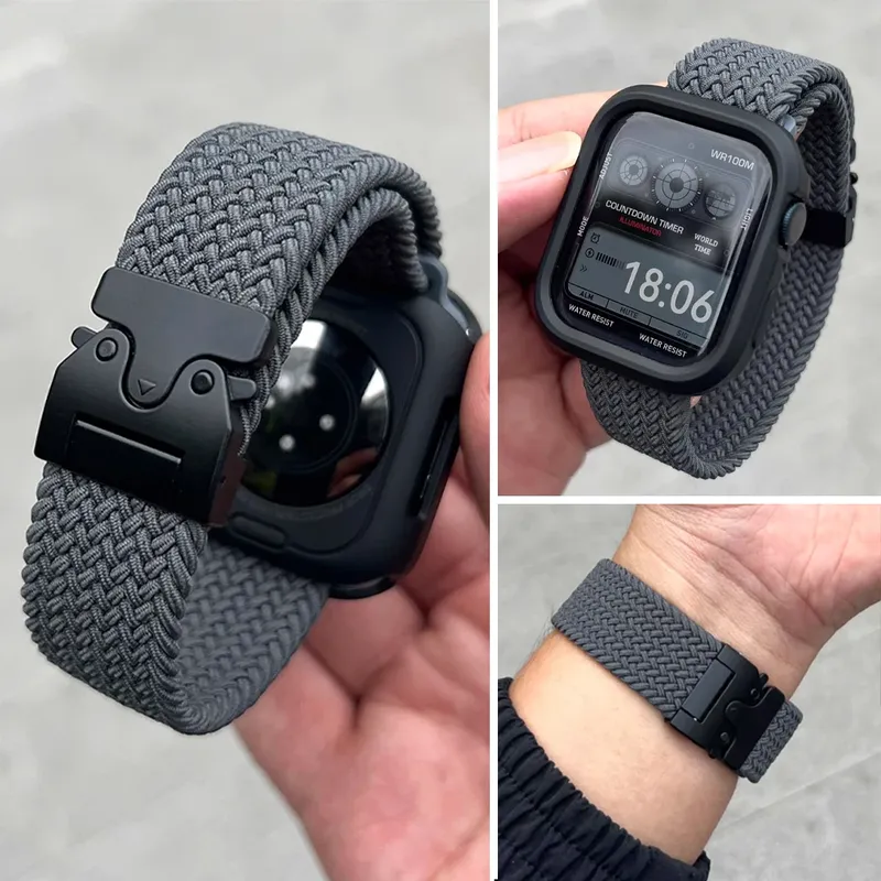 Fallschirmbänder für Apple Watch 10 Band 46 mm 42 mm 45 mm Ultra 49 mm 44 mm 41 mm Geflochtenes Armband Correa iWatch Serie 9 8 SE 5 6 7