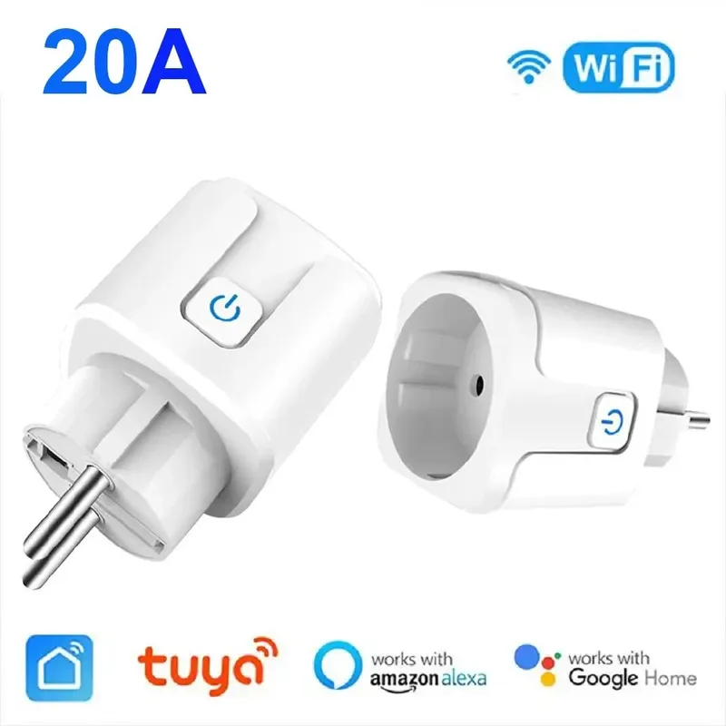 Tuya WiFi Smart Plug EU 20A Smart Steckdose Ohne Power Monitor Timing Sprachsteuerung Funktioniert Mit Alexa Google Home Alice