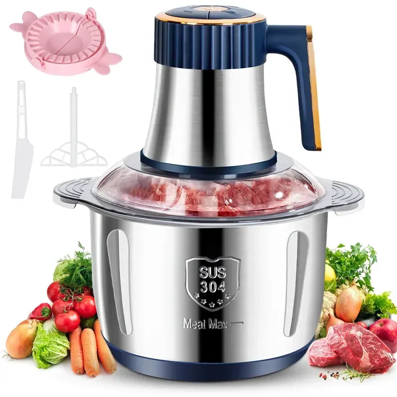 5l elektrische Fleisch wölfe Edelstahl Lebensmittel brecher multifunktion ale Gemüses ch neider Chopper Fleischwolf Babynahrung maschine