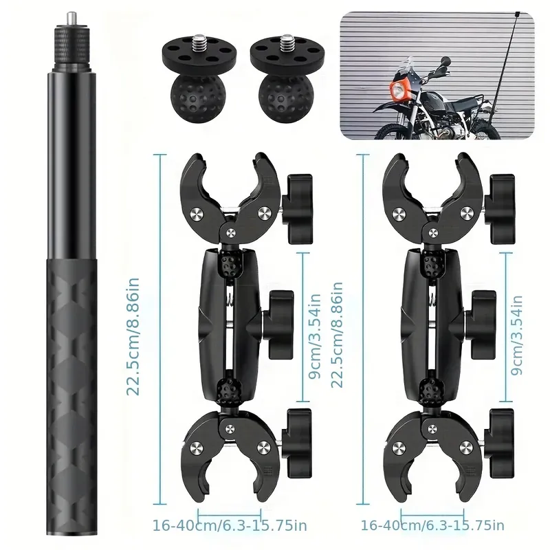 Für Insta360 x2 x3 x4 x5 Motorrad Bike Mount Selfie Stick für Insta 360x2 x3 x4 x5 Moto Einbeinstativ Lenker Zubehör Kit