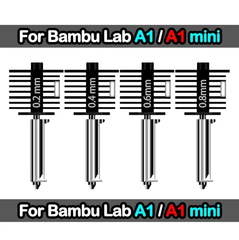 Hotend Für Bambu Lab A1 mini Montage Hotend Kit 0,2 0,4 0,6 0,8 MM Austauschbare Düse Für 3D drucker Bamboo Lab A1/A1 mini