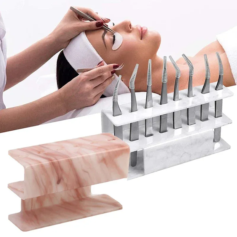 1PC Wimpern Pinzette Lagerung Rack Pinzette Organizer Halter Stehen Wimpern Verlängerung Werkzeuge Make-Up Schönheit Regal 6/8 Löcher