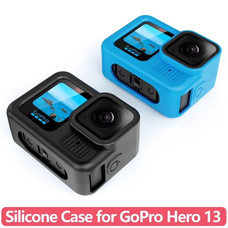 Weiche Silikon-Schutzhülle Objektivabdeckung für GoPro Hero 13 Action-Kamera Zubehör Handschlaufe Anti-Rutsch-Schutzbumper