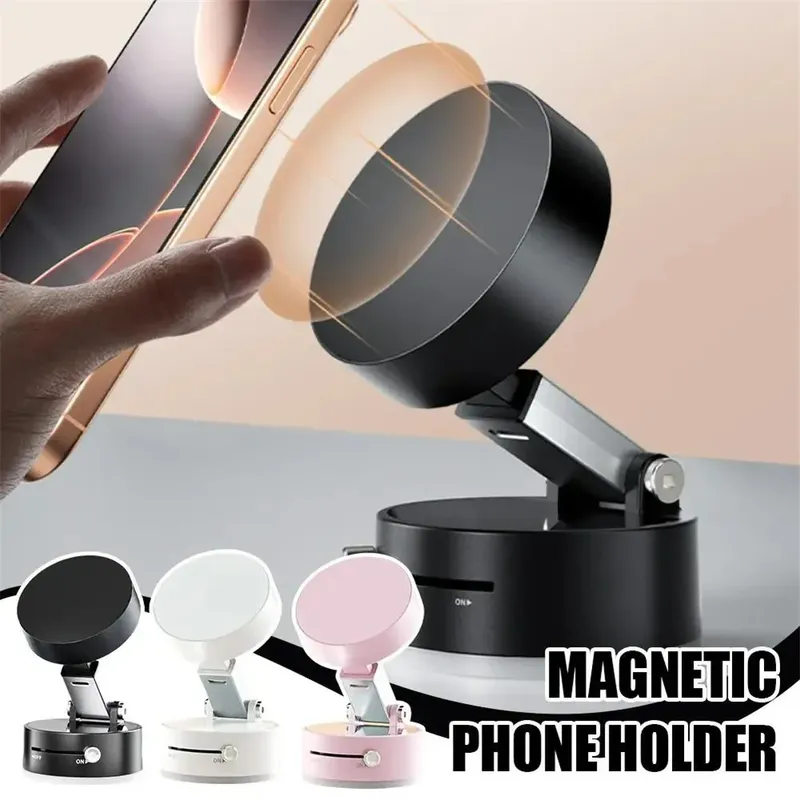 Handy-Vakuum-Saugnapfhalterung, faltbarer Tischständer für iPhone und Android, Küchen-Lazy-Vacuum-Doppelseitiger Magnetständer