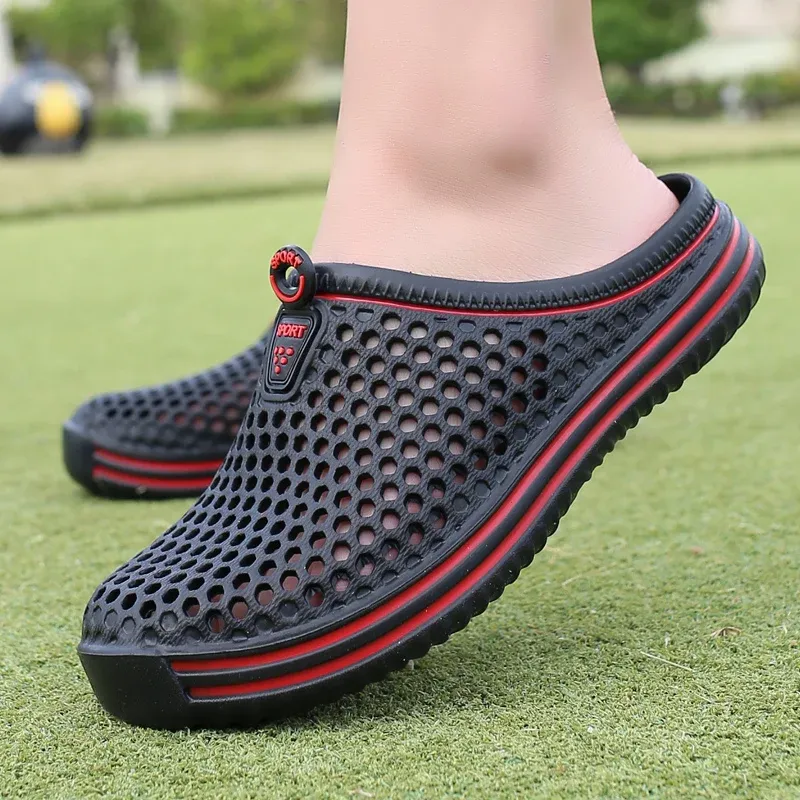 YRZL Männer Schuhe Strand Hausschuhe Unisex Aushöhlen Casual Frauen Strand Sandale Flip-Flops Schuhe Rutschfeste Größe 36-45 Herren Hausschuhe