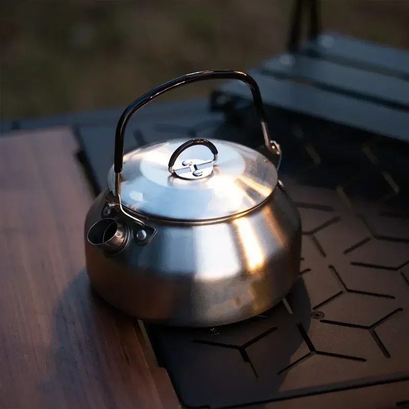 Edelstahl Wasserkocher 0,8 L Tragbare Ultra Licht Wandern Wasserkocher Outdoor Kaffeekanne Reise Camping Teekanne Multifunktionale Kochgeschirr
