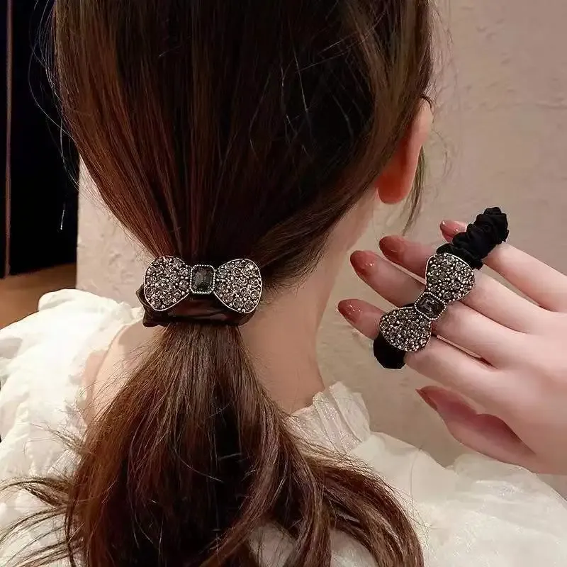 Modische Kristall-Haarschleifen, elastische Haargummis für Frauen und Mädchen - Stilvolles Haarschmuck-Accessoire für Pferdeschwänze
