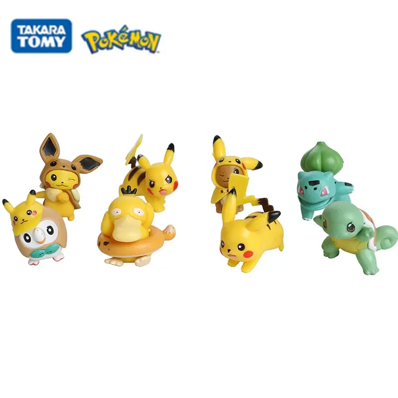8 Stück Pokemon Pikachu Figuren Modellsammlung 2-4 cm Pokémon Anime Figur Spielzeugpuppen Kawaii Mädchen Junge Geburtstagsgeschenke