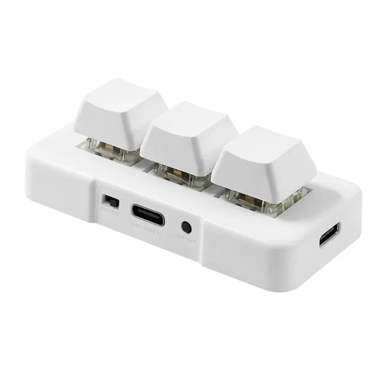 Mini-Tastatur MK321BT, 3 Tasten mit mechanischem blauen Schalter, USB + BT Dual-Mode für Büro-Spiel-Multimedia