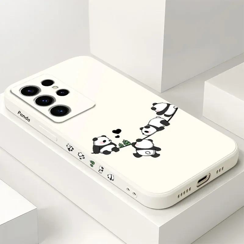 Baby Panda Handyhülle für Samsung Galaxy S25 S24 S23 S22 S21 S20 S10 S10E Ultra Plus FE Note 20 Ultra 10 Plus Cover