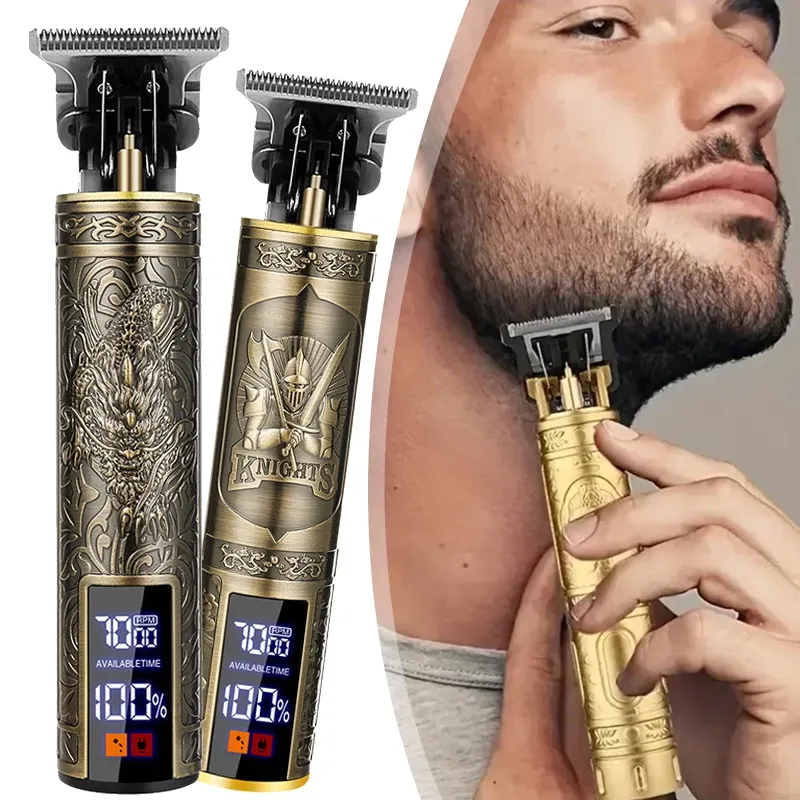 Professioneller Bartschneider für Männer, T-Klingen-Haarschneider mit Zero Gapped und Schnurrbartschneider-Set mit LCD-Display-Haarscheren
