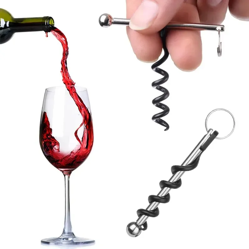 1Pcs Flasche Opener Outdoor Mini EDC Korken Schraube Rotwein Flasche Opener Schlüsselring Werkzeug Multi-funktionale Camping Ausrüstung werkzeug