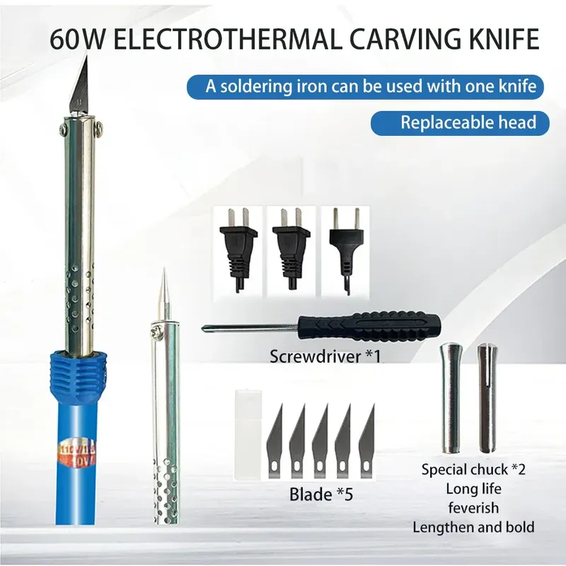 9Pcs Elektrische Heißer Messer Cutter Kit Mit Lötkolben Für Carving Kunststoff Vinyl Uns Eu Stecker Mehrzweck Diy Werkzeug set