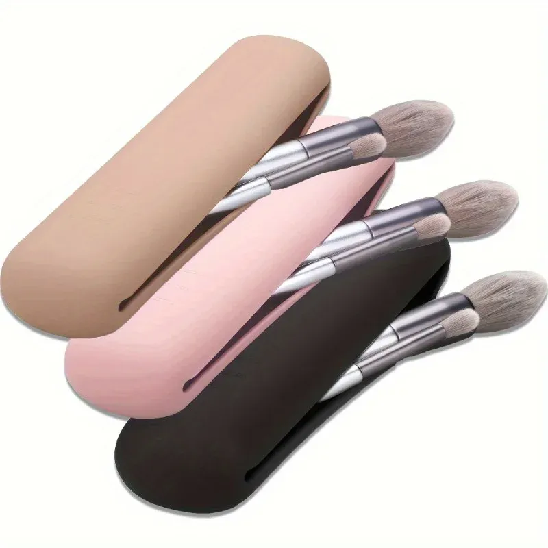 Reise-Make-up-Pinselhalter, trendiger und tragbarer Kosmetik-Gesichtspinselhalter aus Silikon, weicher und eleganter Organizer für Make-up-Werkzeuge