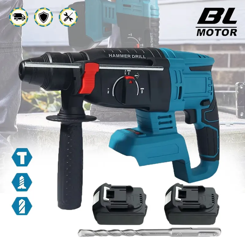 26MM Bürstenlosen Elektrischen Hammer Bohrer Multifunktionale Cordless Bohrhammer Schlagbohrmaschine Power Tool Für Makita 18V Batterie