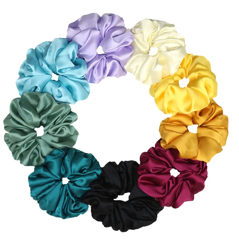 Mode Übergroßen Seide Scrunchies für Frauen Koreanische Chiffon Elastische Haar Krawatten Pferdeschwanz Halter Headwear Chouchou Cheveux Femme