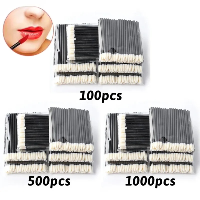 Großhandel 50/1000 Stück Lippenpinsel Applikatoren Wimpern Pinsel Lippenstift Pinsel Lipgloss Applikator Zauberstäbe Make-up Beauty Tool
