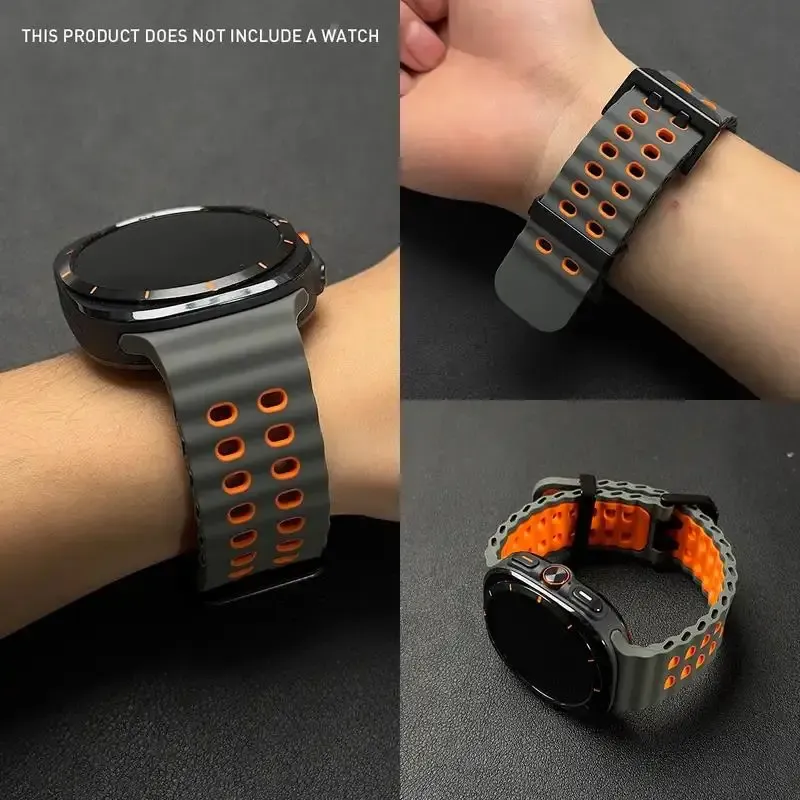 Original-Armbänder für Samsung Galaxy Watch Ultra 47mm Zubehör Marine Sport Silikonarmband Correa Galaxy Watch 7 8ultra Band