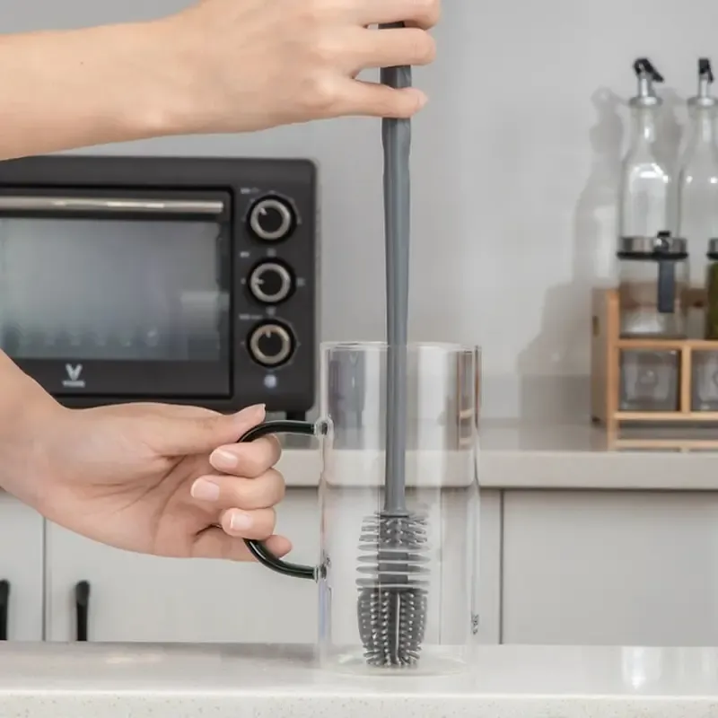 Lange Griff Silikon Flasche Pinsel Reinigung Pinsel Küche Reinigung Tasse Pinsel Thermos Glas Pinsel Reinigung Werkzeuge