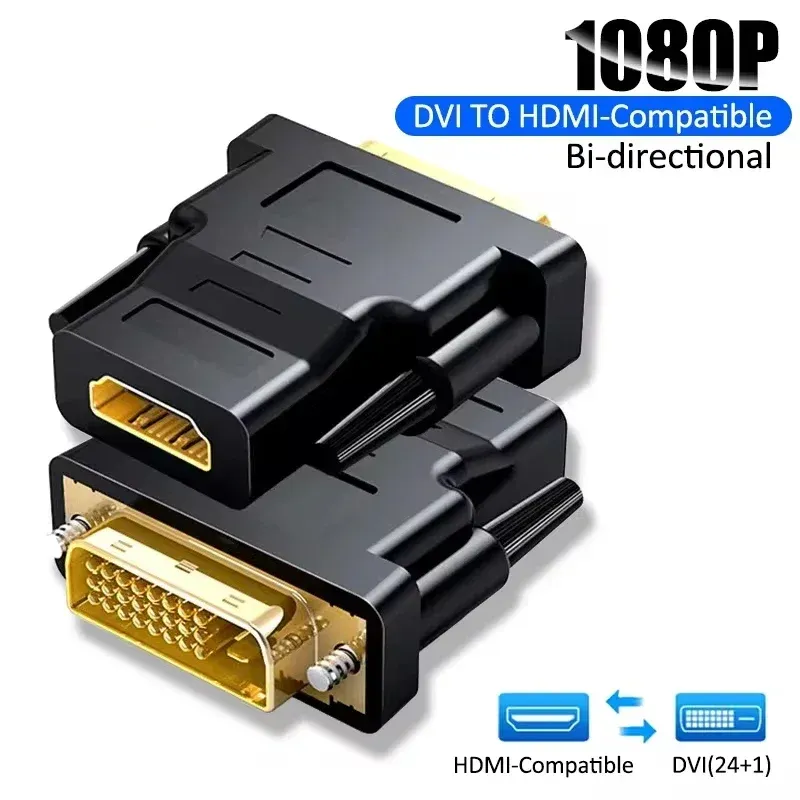 1080p DVI zu HDMI-kompatibler Kabel adapter DVI-Stecker zu Buchse bidirektion aler Stecker Konverter für PS3-Projektor Laptop TV-Box