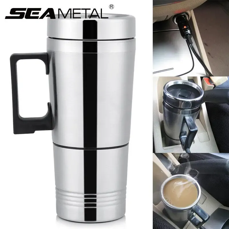 Seametal 12v 24v 300ml Auto Heiz becher Edelstahl Wasserkocher Wasser Kaffee Milch Thermo becher für Auto Winter zubehör