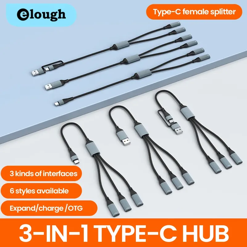 USB Typ C HUB Mehrere Splitter Adapter OTG Datenübertragung 3/2 Port USB Power Lade Hub Kabel Stecker Adapter
