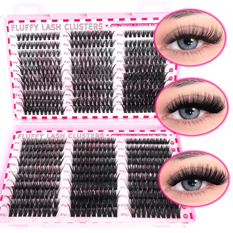 480/800 Stück Individul Claster Wimpern Natürliche, dicke und flauschige Verlängerung 30D 40D 50D 60D 80D 100D Mix Länge DIY Cluster Wimpern