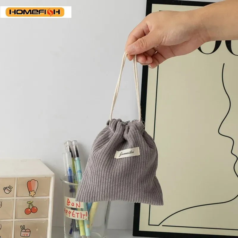 HOMEFISH Kordelzugbeutel aus Cord, Weihnachtsgeschenk, Süßigkeiten, Schmuck, Kosmetik, Münzen, Schlüssel, Organizer, Verpackungsbeutel, Aufbewahrungstasche, Beutel