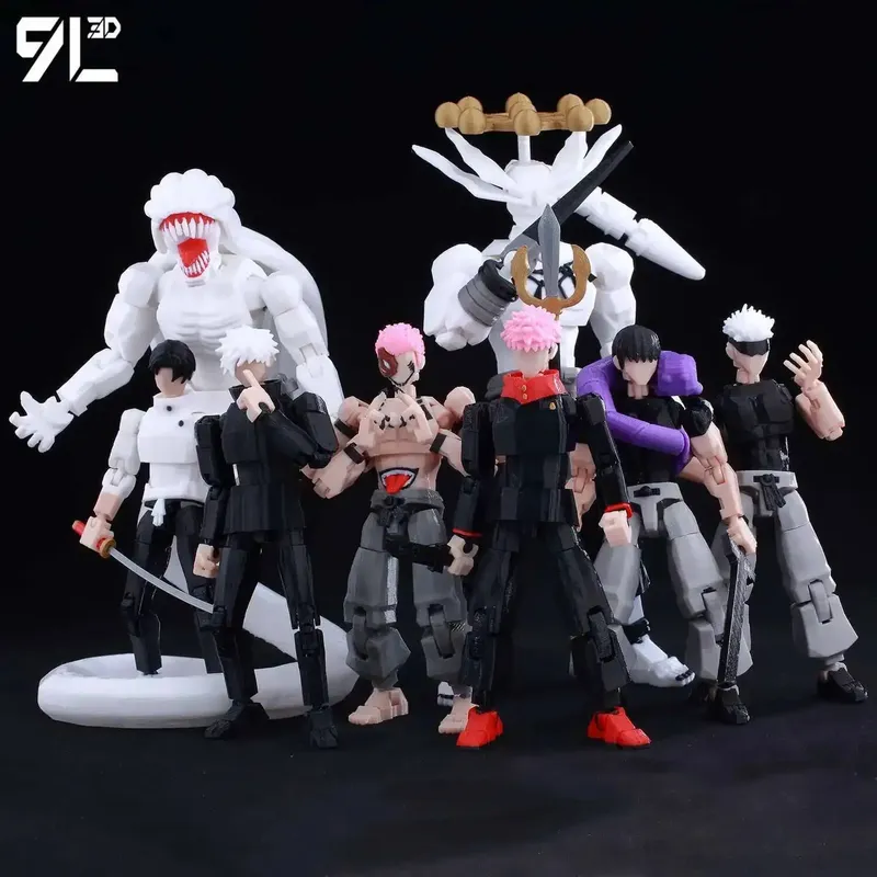 9L3D Gedruckt Anime Jujutsu Linie Sukuna Yuji Yuta Satoru Gegenseitige Hilfe Glück Dummy 13 Bewegliche Formverschluss Aktion Figuren Mannequin Spielzeug