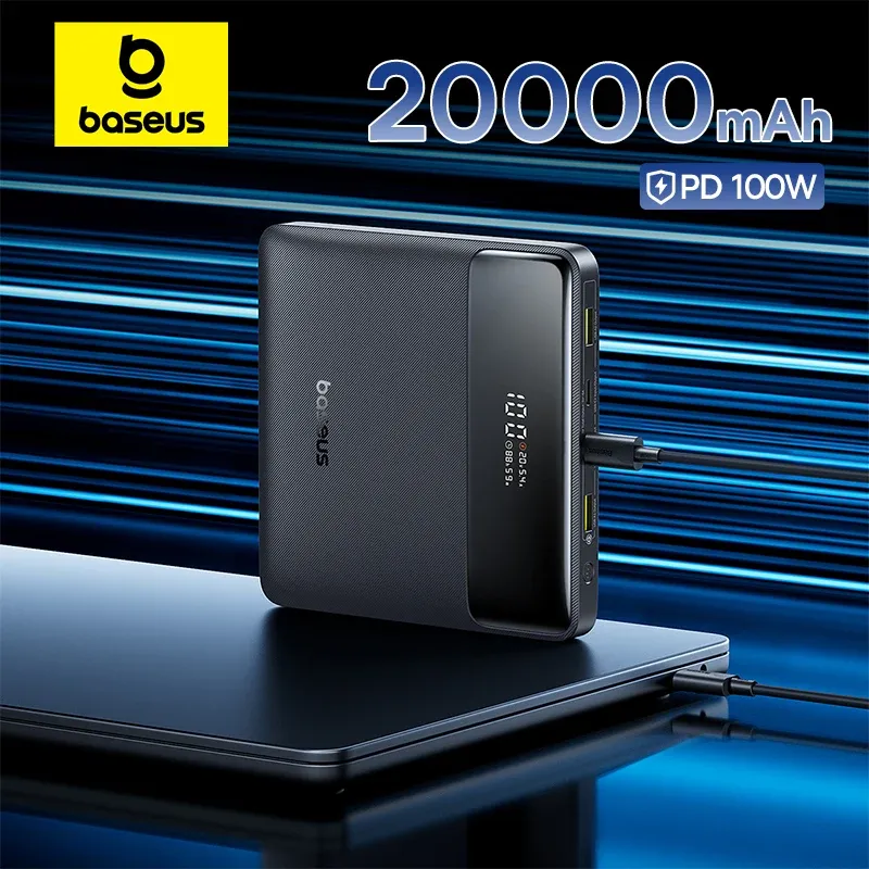Baseus 100W Power Bank 20000mAh Kapazität PD Schnellladung Ladegerät Powerbank für Laptops MacBook iPhone Samsung Xiaomi