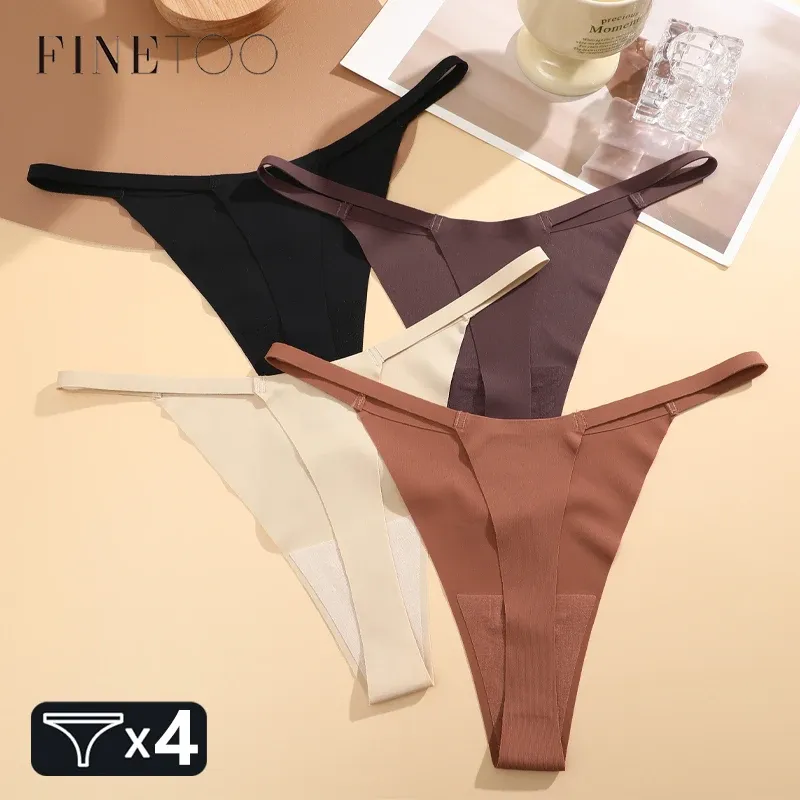4pcsset nahtlose ultra dünne Unterwäsche Frauen sexy dünne Gürtel Höschen weibliche High Stretch Tangas Mädchen atmungsaktive G-String Dessous