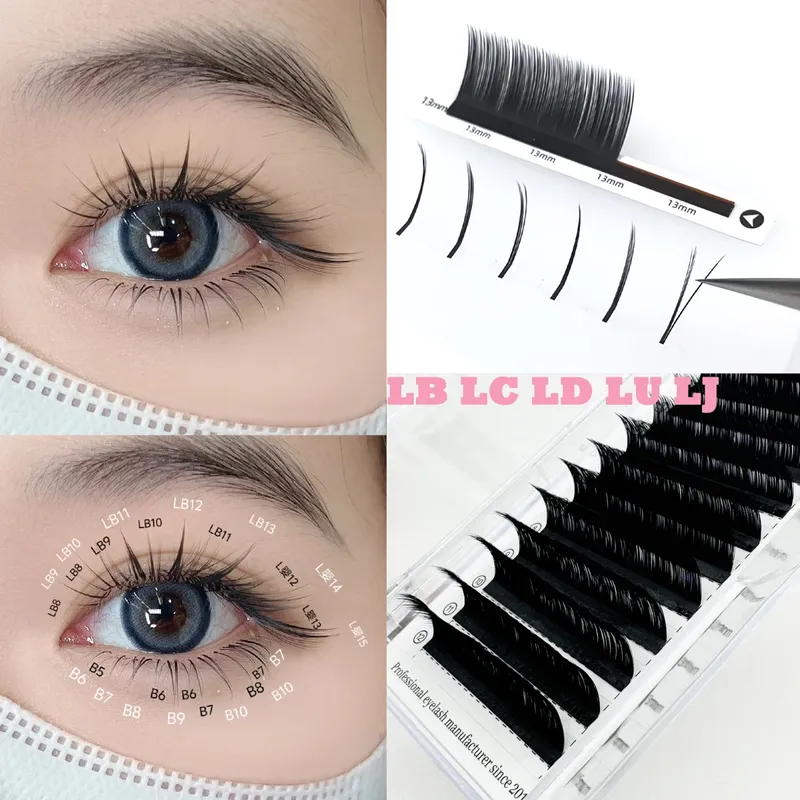 Kamelie Falsche Wimpern 0,05 0,07 LJ LC LB Curl Wimpernverlängerungen Weiche Falsche Wimpern Upgrade Premium Einzelwimpern