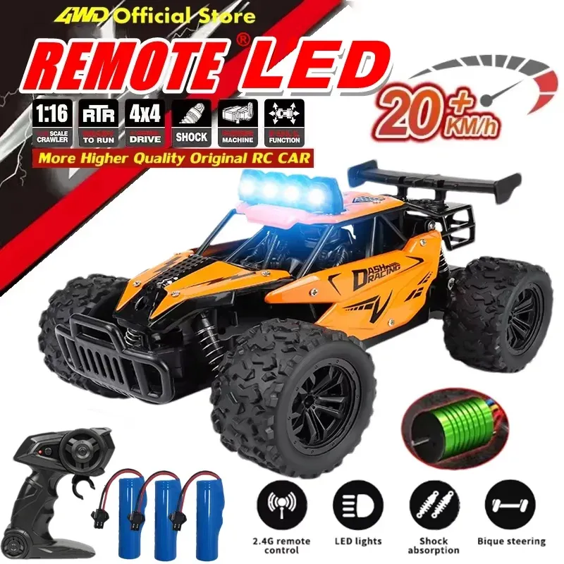 Fernbedienung Auto RC Drift Racing 1:16 Fahrzeug Off Road Legierung 2,4G Radio High-Speed Trucks Mit LED Licht Klettern geschenk Kind Spielzeug