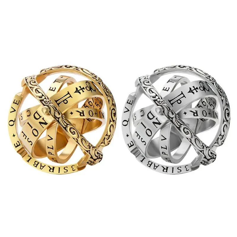 Coole astronomische B alle Ringe für Frauen Männer kreative komplexe rotierende kosmische Fingerring Schmuck Mode Paar Vintage Ringe