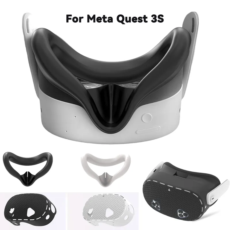 Silikon-Gesichtsabdeckung für Quest 3S VR-Brille, Ersatzzubehör, Host-Shell, kratzfeste Schutzhülle für Meta Quest 3S