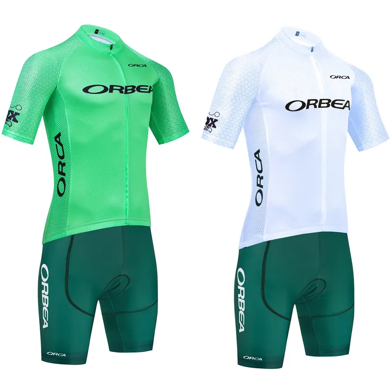 2025, Radsport-Set, grün, Radtrikot, Team ORBEA ORCA, Fahrradtrikot, Träger, Shorts, Anti-Stragen, Ropa Ciclismo, Fahrrad-Maillot-Kleidung
