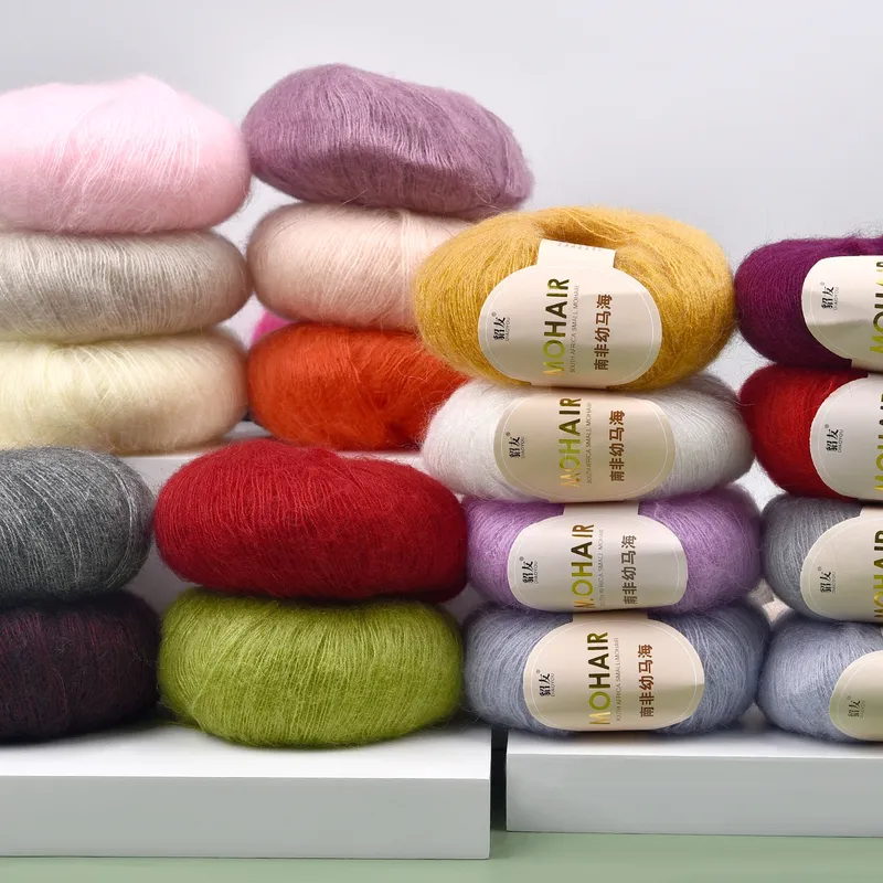 35 farben 25 gr/teil Mohair Garn Extra Weiche Warme Baby Wolle Häkeln Garn Für Hand Stricken Pullover Schal Schal DIY material Liefert