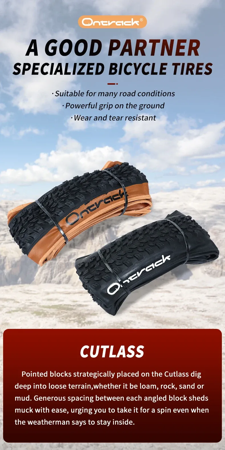 ONTRACK FALTBAND MTB 26/27,5/29X2,10 CUTLASS 30TPI BROWN WALL SKIN