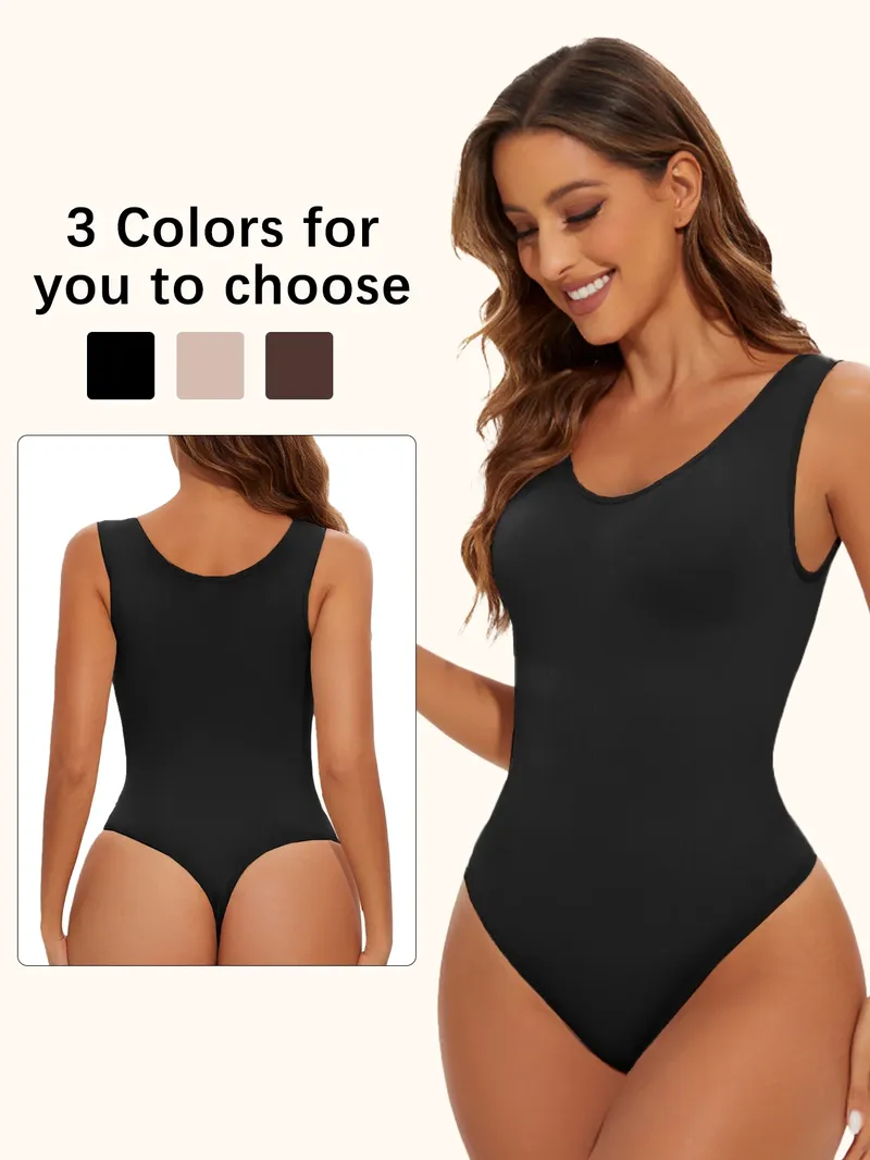 Shapewear-Body, Tanga, Fajas, Body Shaper für Damen, nahtlos, leicht, Bauchkontrolle, schlankmachend, flacher Bauch, Unterwäsche, offener Schritt