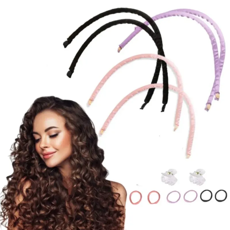 Heatless Curling Rod Stirnband Weiche Lockenwickler Keine Hitze Lockenwickler Lazy Curls Schlafen über Nacht Flexi Rods Haar-Styling-Tools